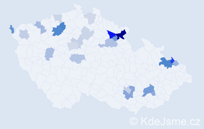 Příjmení: 'Klemmová', počet výskytů 54 v celé ČR