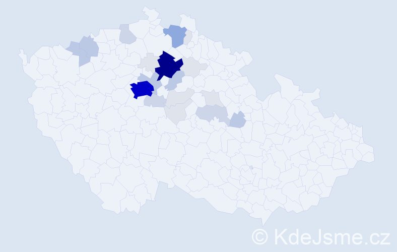 Příjmení: 'Rejmon', počet výskytů 85 v celé ČR