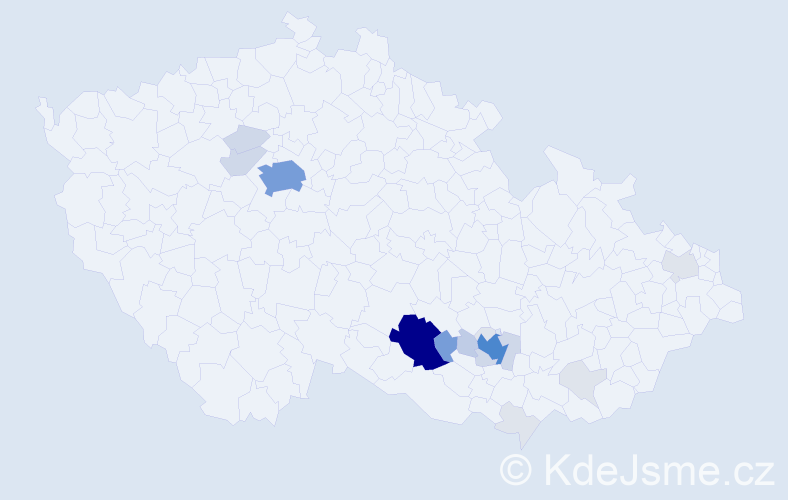 Příjmení: 'Cabejšková', počet výskytů 76 v celé ČR