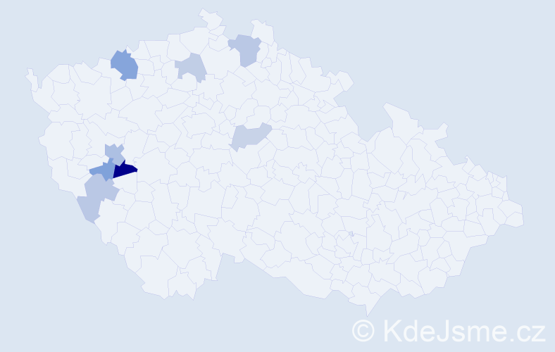 Příjmení: 'Hulecová', počet výskytů 14 v celé ČR