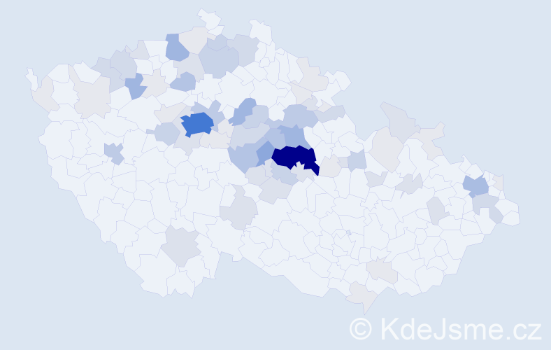 Příjmení: 'Lebduška', počet výskytů 243 v celé ČR