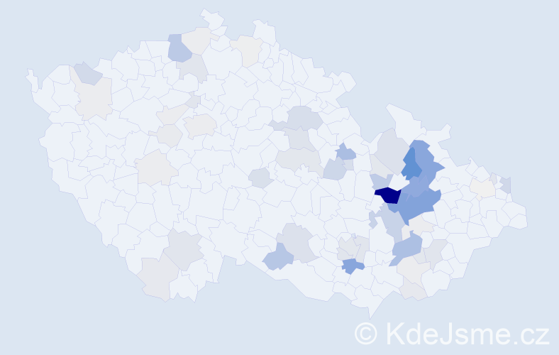 Příjmení: 'Koupil', počet výskytů 191 v celé ČR