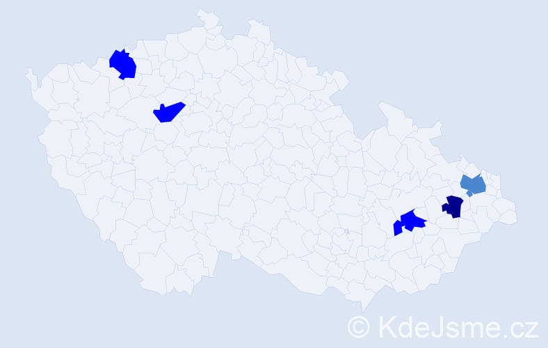 Příjmení: 'Dávidíková', počet výskytů 10 v celé ČR