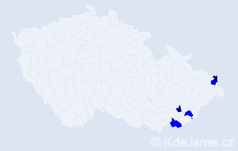 Příjmení: 'Krzempek', počet výskytů 7 v celé ČR