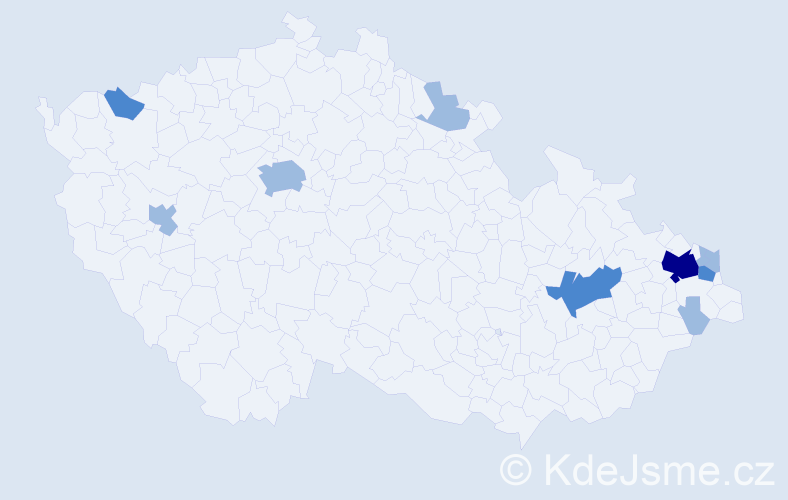 Příjmení: 'Pazdiorová', počet výskytů 16 v celé ČR