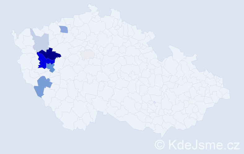 Příjmení: 'Parlásek', počet výskytů 22 v celé ČR
