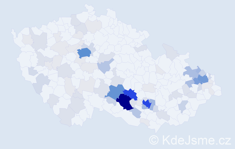Příjmení: 'Vidlák', počet výskytů 315 v celé ČR