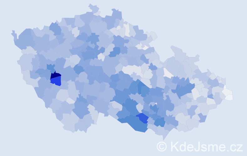 Příjmení: 'Fialová', počet výskytů 9586 v celé ČR