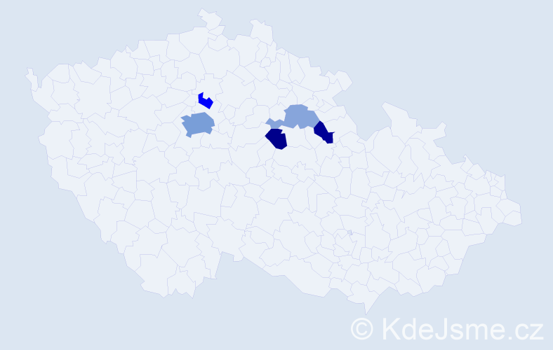 Příjmení: 'Nesl', počet výskytů 12 v celé ČR