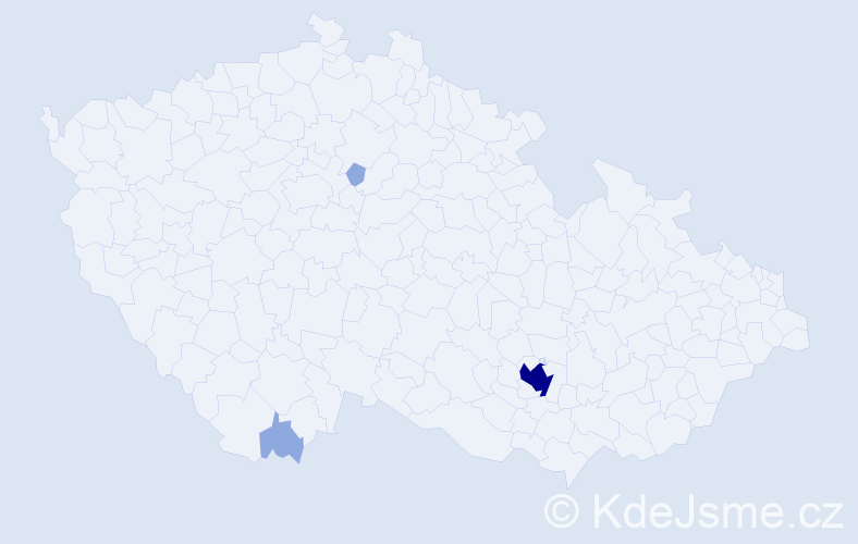 Příjmení: 'Baki', počet výskytů 7 v celé ČR