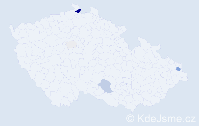 Příjmení: 'Dinžík', počet výskytů 8 v celé ČR