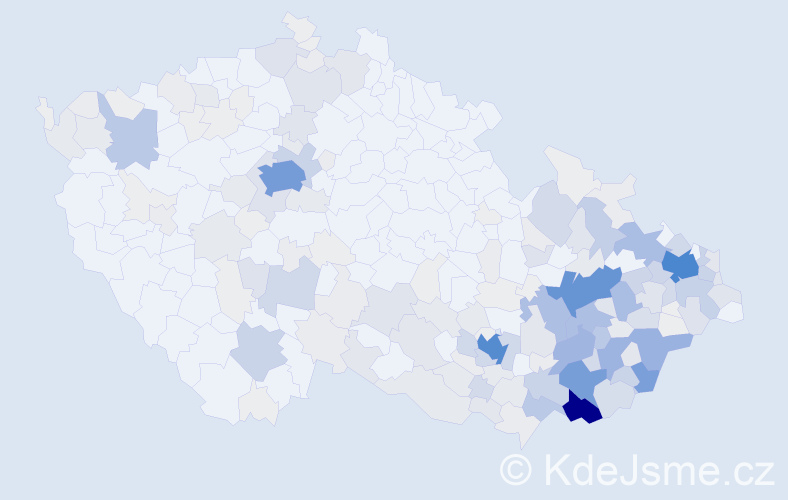 Příjmení: 'Tomeček', počet výskytů 1116 v celé ČR