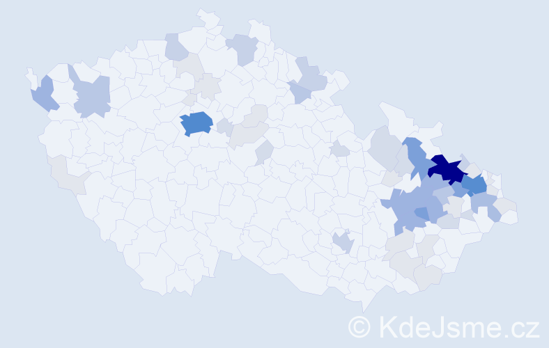 Příjmení: 'Balhar', počet výskytů 190 v celé ČR