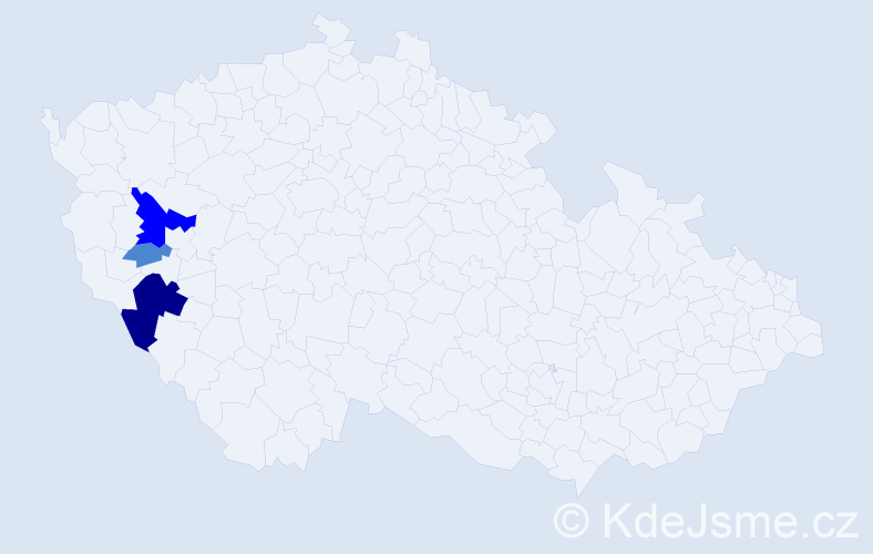 Příjmení: 'Vallišová', počet výskytů 6 v celé ČR