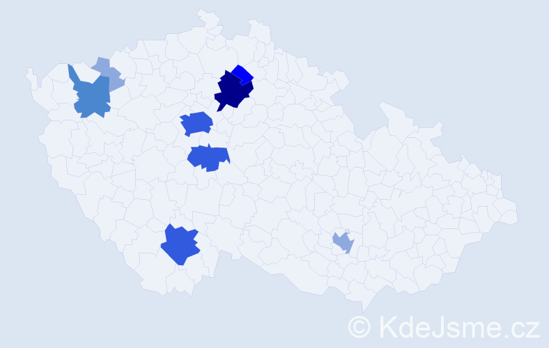 Příjmení: 'Tajerová', počet výskytů 22 v celé ČR