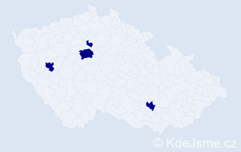 Příjmení: 'Pyvovar', počet výskytů 4 v celé ČR