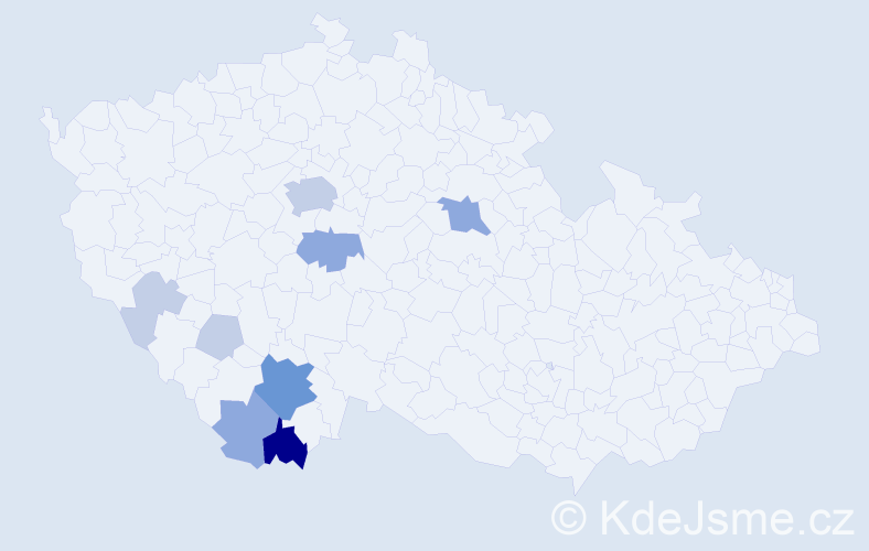 Příjmení: 'Plza', počet výskytů 24 v celé ČR
