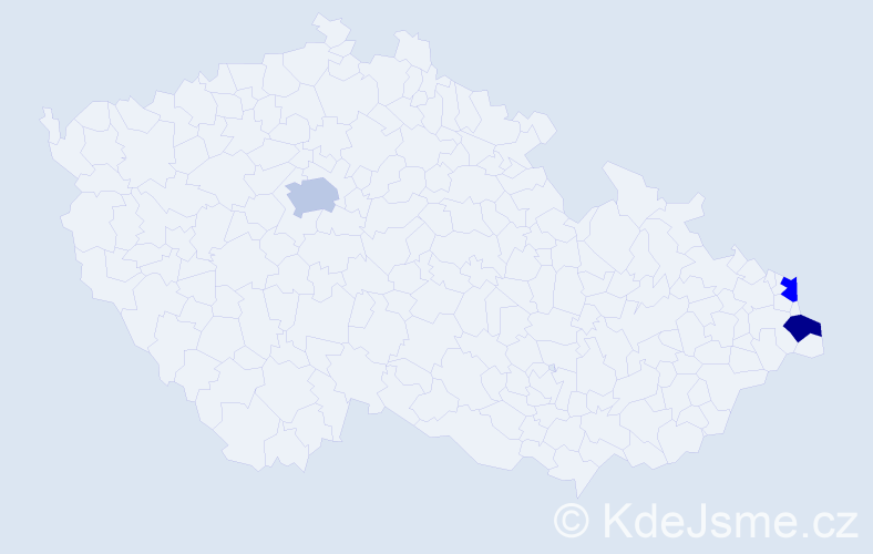 Příjmení: 'Kuboková', počet výskytů 10 v celé ČR
