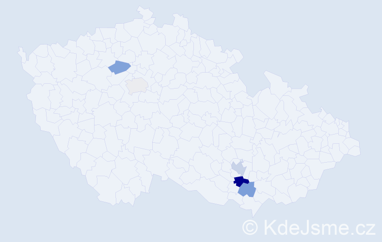 Příjmení: 'Tukačová', počet výskytů 8 v celé ČR