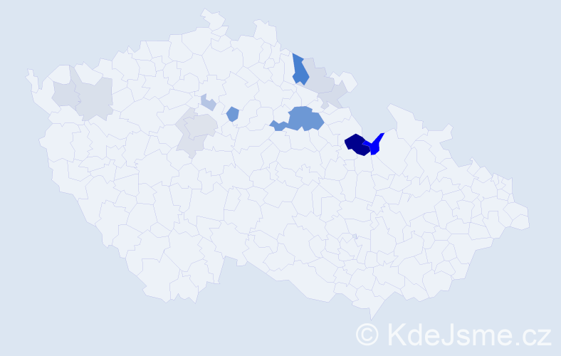 Příjmení: 'Nun', počet výskytů 39 v celé ČR