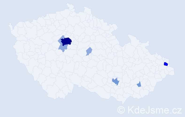 Příjmení: 'Vráb', počet výskytů 16 v celé ČR