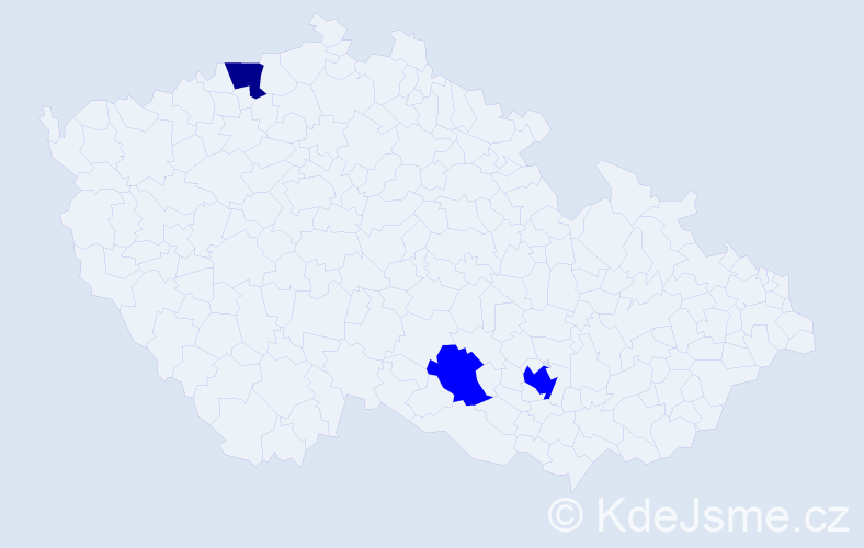 Příjmení: 'Dioba', počet výskytů 4 v celé ČR