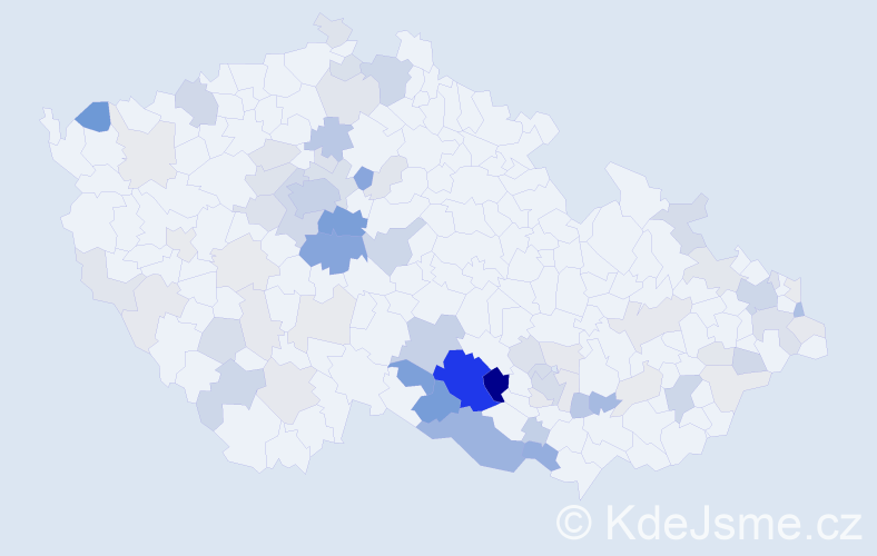 Příjmení: 'Vejmelková', počet výskytů 267 v celé ČR