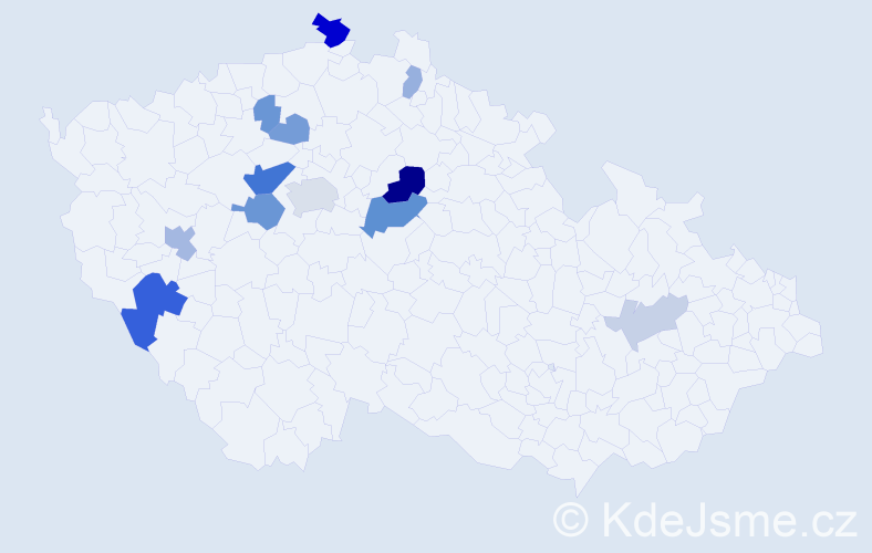 Příjmení: 'Kaipr', počet výskytů 28 v celé ČR