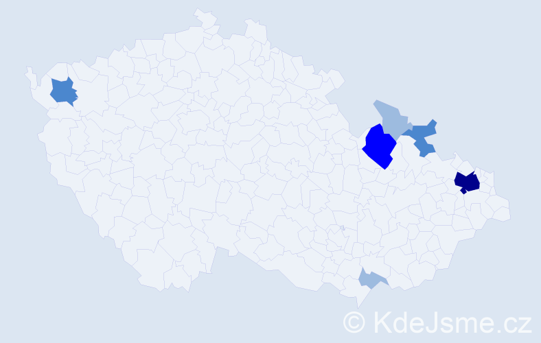 Příjmení: 'Akritidis', počet výskytů 13 v celé ČR