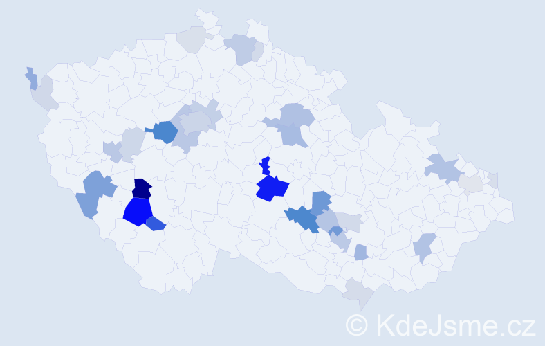 Příjmení: 'Kokrdová', počet výskytů 108 v celé ČR