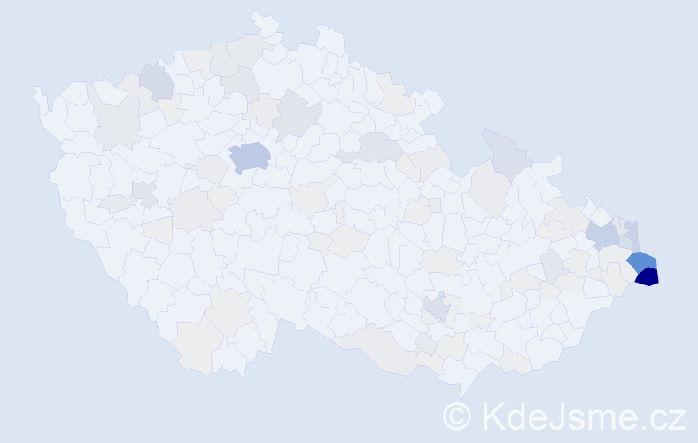 Příjmení: 'Kufová', počet výskytů 409 v celé ČR