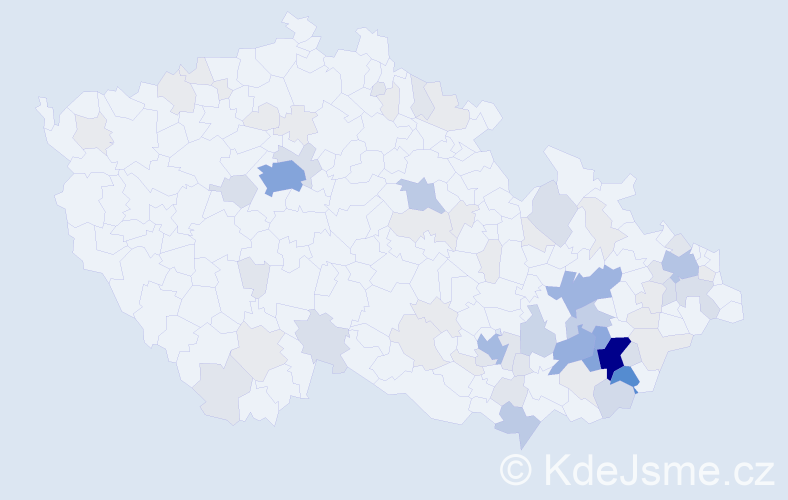 Příjmení: 'Matulíková', počet výskytů 272 v celé ČR