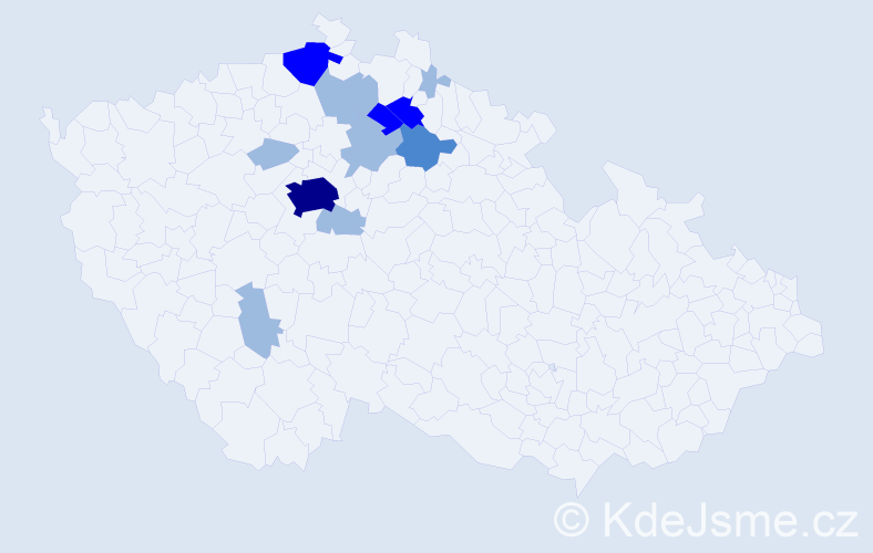 Příjmení: 'Ajchler', počet výskytů 21 v celé ČR