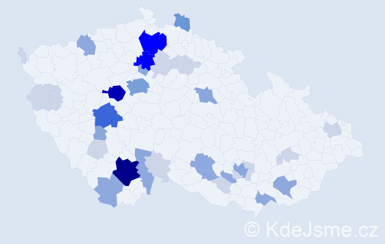 Příjmení: 'Flíček', počet výskytů 106 v celé ČR