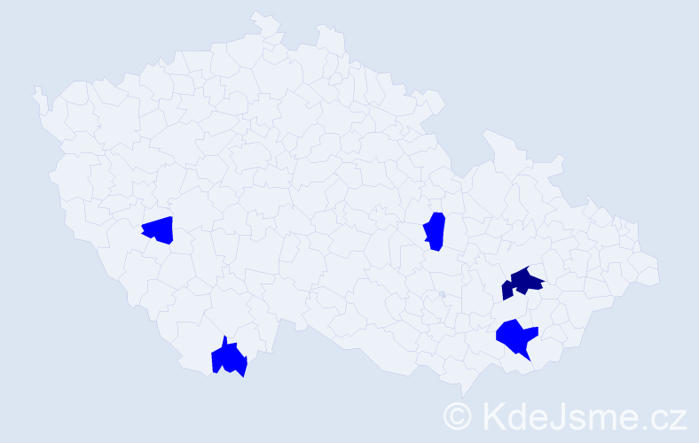 Příjmení: 'Lavrinčiková', počet výskytů 6 v celé ČR