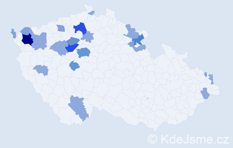 Příjmení: 'Halaj', počet výskytů 54 v celé ČR