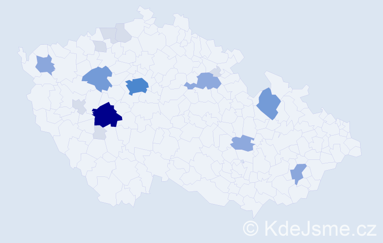 Příjmení: 'Vachata', počet výskytů 60 v celé ČR
