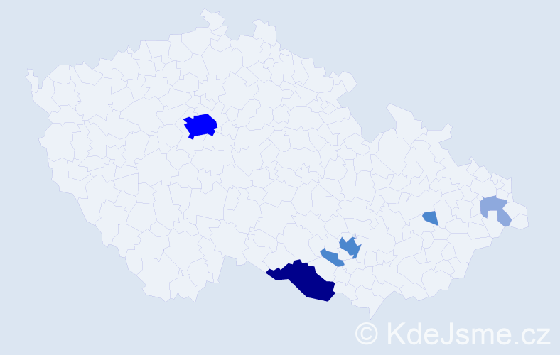 Příjmení: 'Hussová', počet výskytů 16 v celé ČR