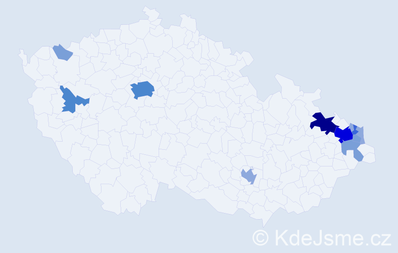 Příjmení: 'Konarská', počet výskytů 33 v celé ČR