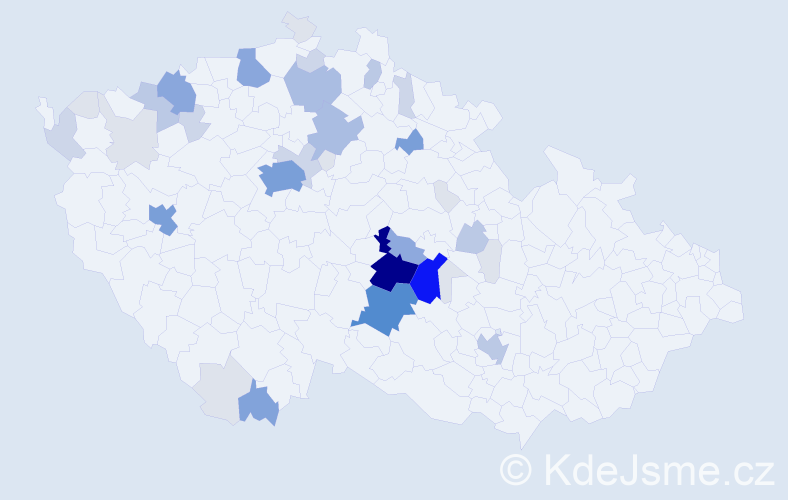 Příjmení: 'Tonar', počet výskytů 148 v celé ČR
