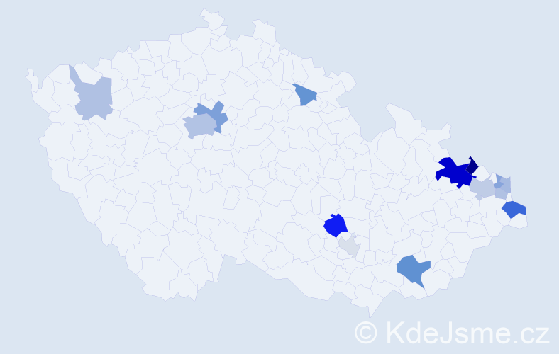 Příjmení: 'Krysta', počet výskytů 35 v celé ČR