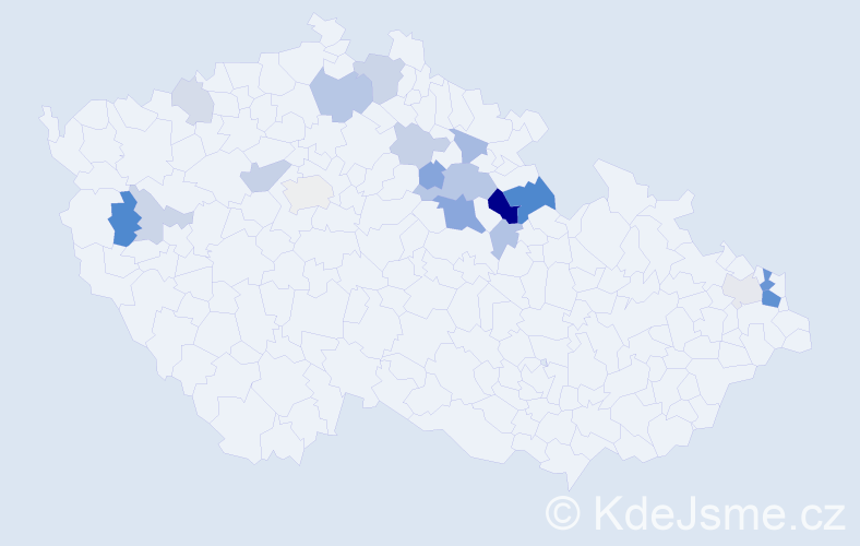Příjmení: 'Lingr', počet výskytů 46 v celé ČR