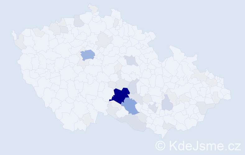 Příjmení: 'Kourek', počet výskytů 227 v celé ČR