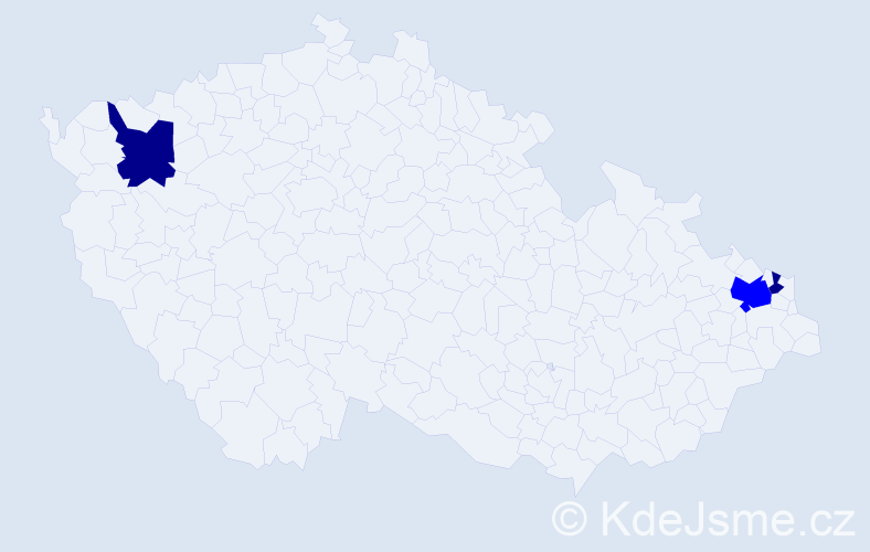 Příjmení: 'Köteleš', počet výskytů 5 v celé ČR