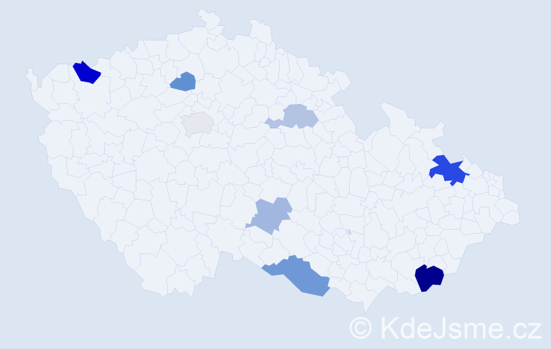 Příjmení: 'Roderová', počet výskytů 16 v celé ČR