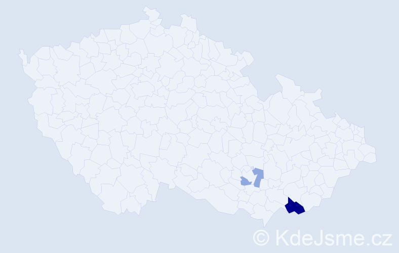 Příjmení: 'Pelucha', počet výskytů 16 v celé ČR