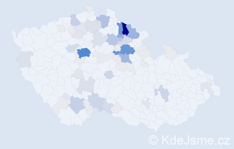Příjmení: 'Kalenská', počet výskytů 289 v celé ČR