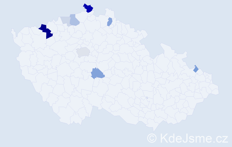 Příjmení: 'Ficaj', počet výskytů 23 v celé ČR