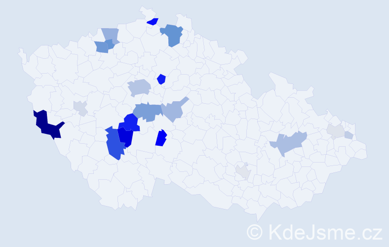 Příjmení: 'Kuranda', počet výskytů 48 v celé ČR
