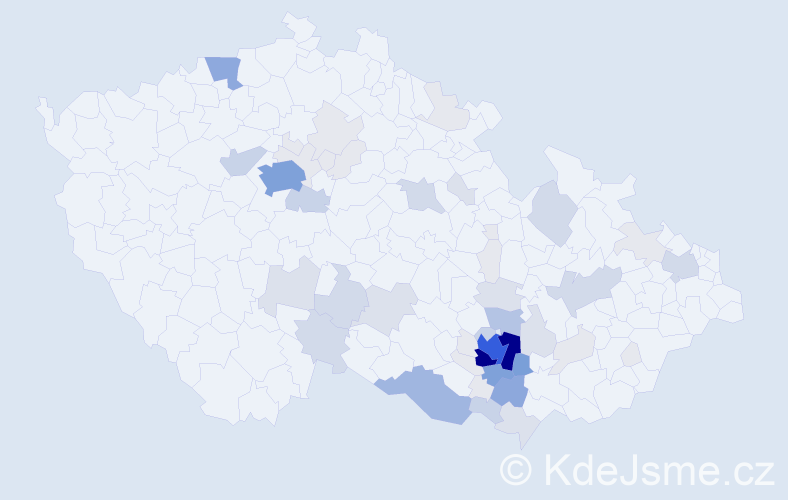 Příjmení: 'Klašková', počet výskytů 211 v celé ČR
